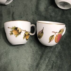 Royal Worcester Evesham espresso cups (No Saucers) VTG Set of 2 - 1961